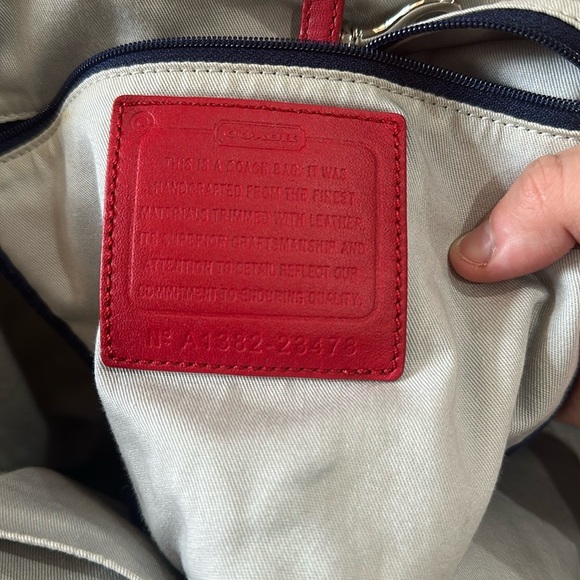 VGUC Coach x Saint James Striped Tote and Pouch Bundle made in 2013 - Picture 11 of 13